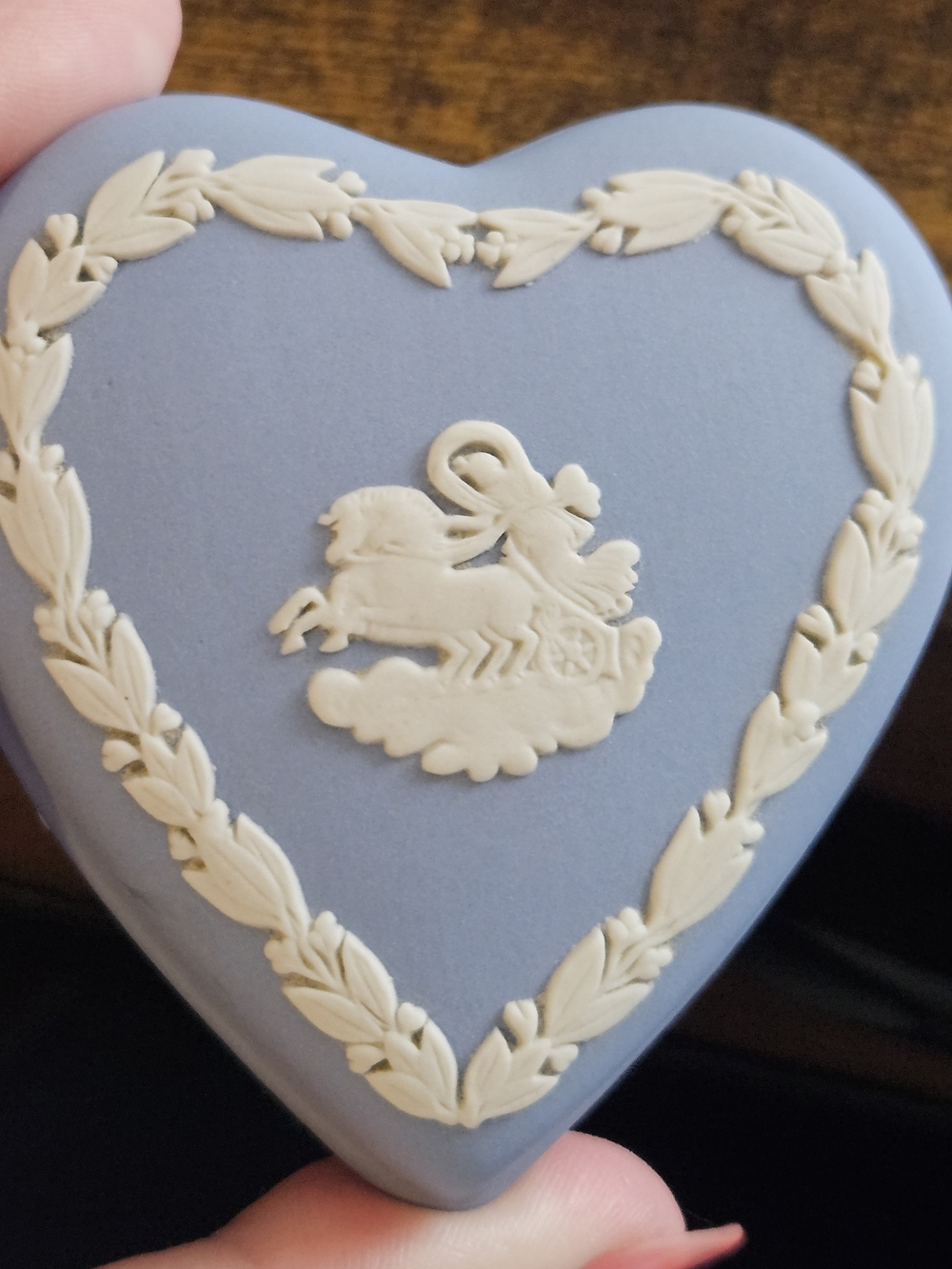 VINTAGE Wedgwood Blue & white Trinket Keeper
